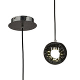 Salvio 15cm Ceramic LED Pendant Light 3W 4200K - Chrome & Black