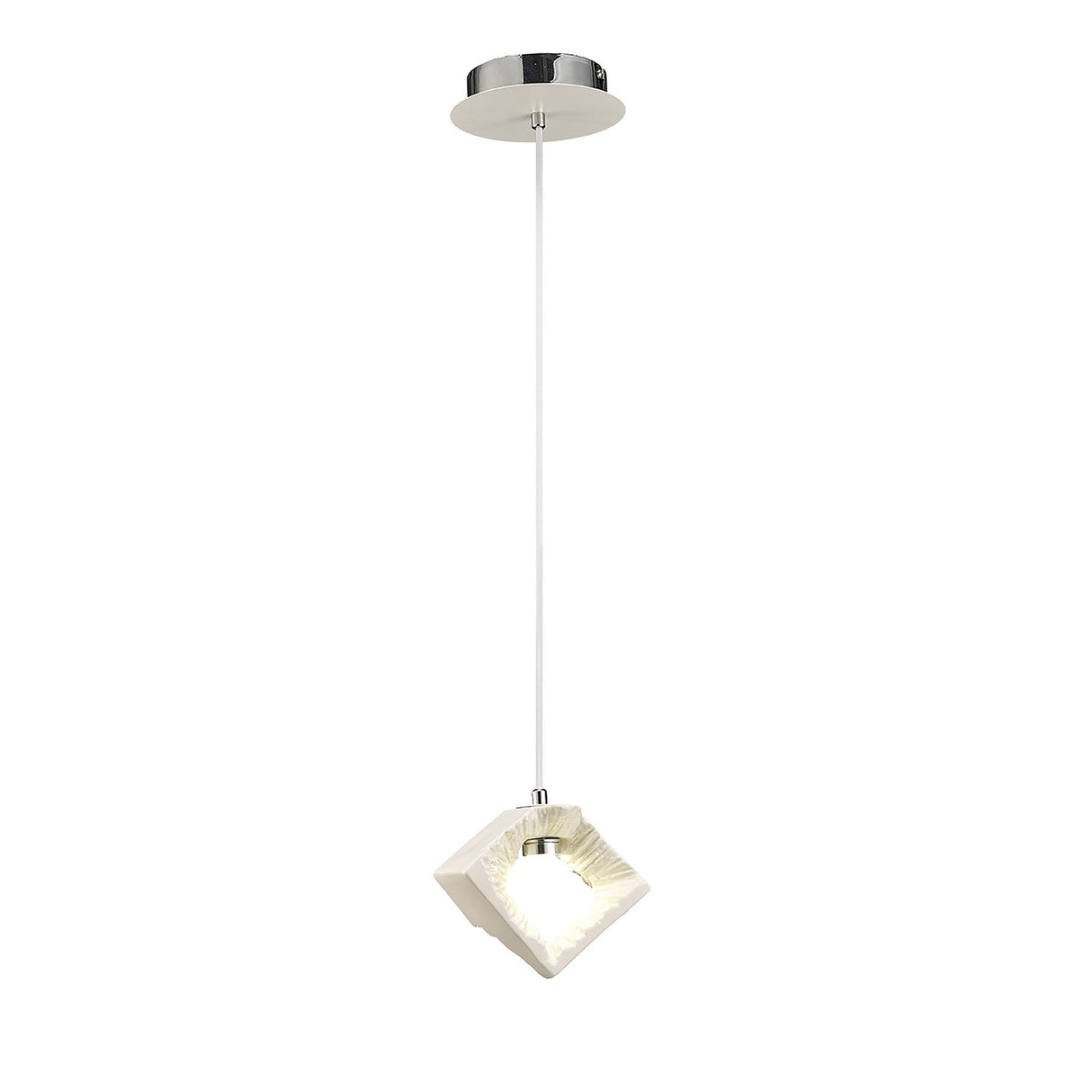 Salvio 16.5cm Ceramic LED Pendant Light 3W 4200K - Chrome & White