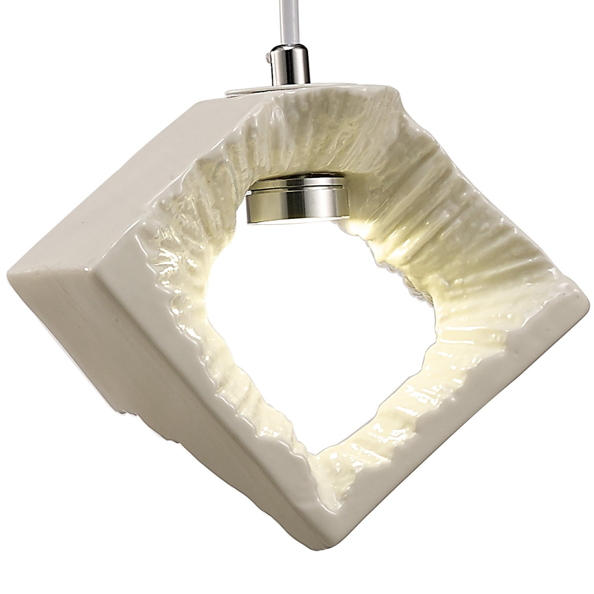 Salvio 16.5cm Ceramic LED Pendant Light 3W 4200K - Chrome & White