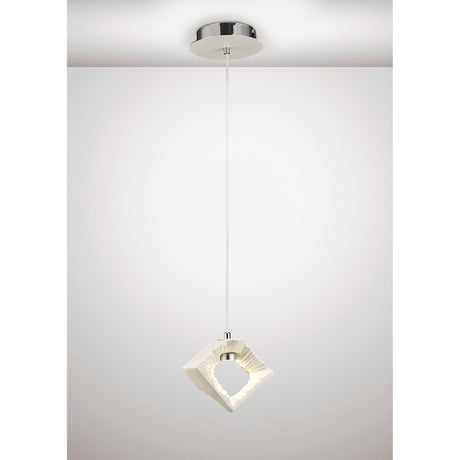 Salvio 16.5cm Ceramic LED Pendant Light 3W 4200K - Chrome & White