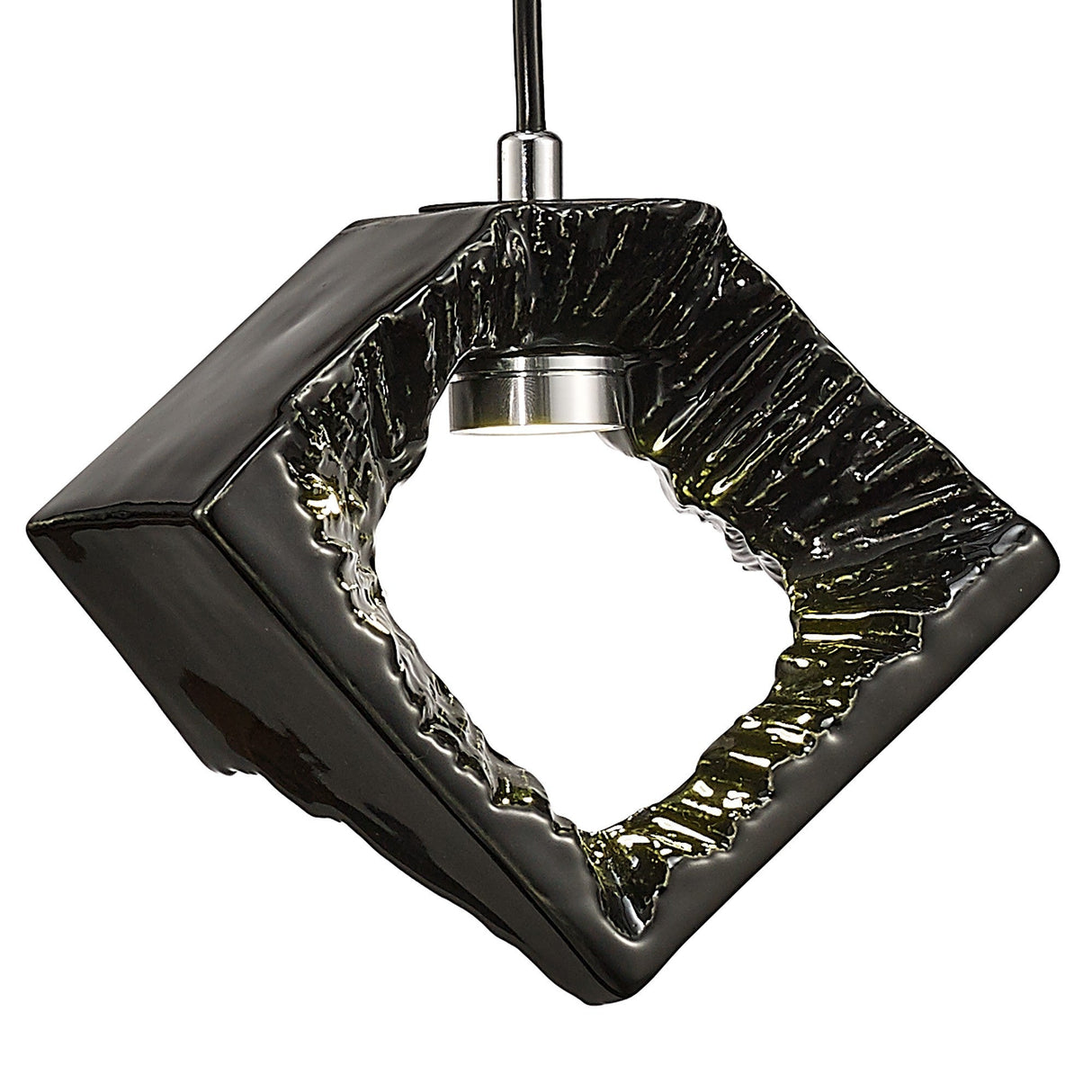 Salvio 16.5cm Ceramic LED Pendant Light 3W 4200K - Chrome & Black