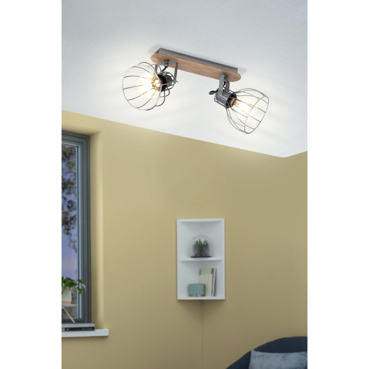 Sambatello 2 Light Spotlight Bar - Brown & Silver