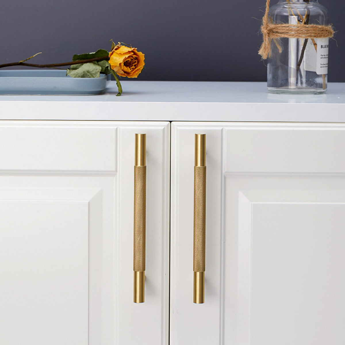 Samford Large Knurled Pull Handle - 16.8cm - Satin Brass