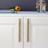 Samford Large Knurled Pull Handle - 16.8cm - Satin Brass