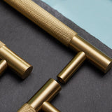 Samford Medium Knurled Pull Handle - 13cm - Satin Brass