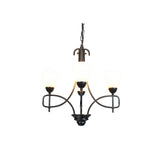San Marino 40cm 4 Light Frosted Glass Chandelier - Pewter