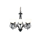 San Marino 54cm 8 Light Frosted Glass Chandelier - Pewter