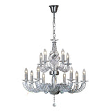 Santo 78cm 2 Tier 12 Light Crystal Chandelier - Polished Chrome