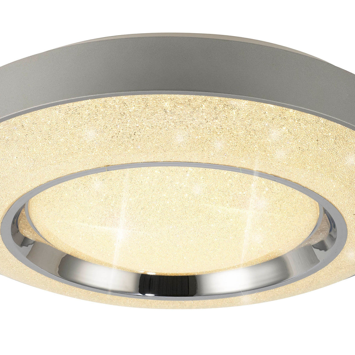 Santorini CCT Dimmable LED Flush Ceiling Light With Remote Control - Chrome
