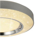 Santorini CCT Dimmable LED Flush Ceiling Light With Remote Control - Chrome