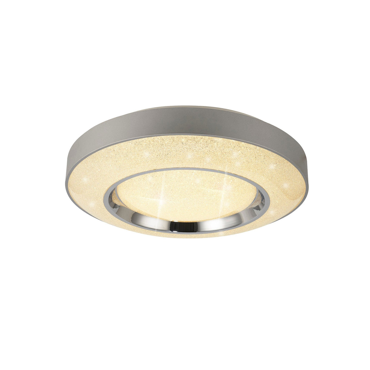 Santorini CCT Dimmable LED Flush Ceiling Light With Remote Control - Chrome