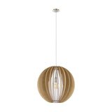 Sarmarne Wooden Pendant Light 50cm - Satin Nickel