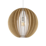Sarmarne Wooden Pendant Light 50cm - Satin Nickel