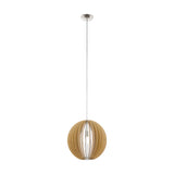 Sarmarne Wooden Pendant Light 50cm - Satin Nickel