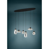 Sarnarra Smoked Glass Linear Pendant Light - Black