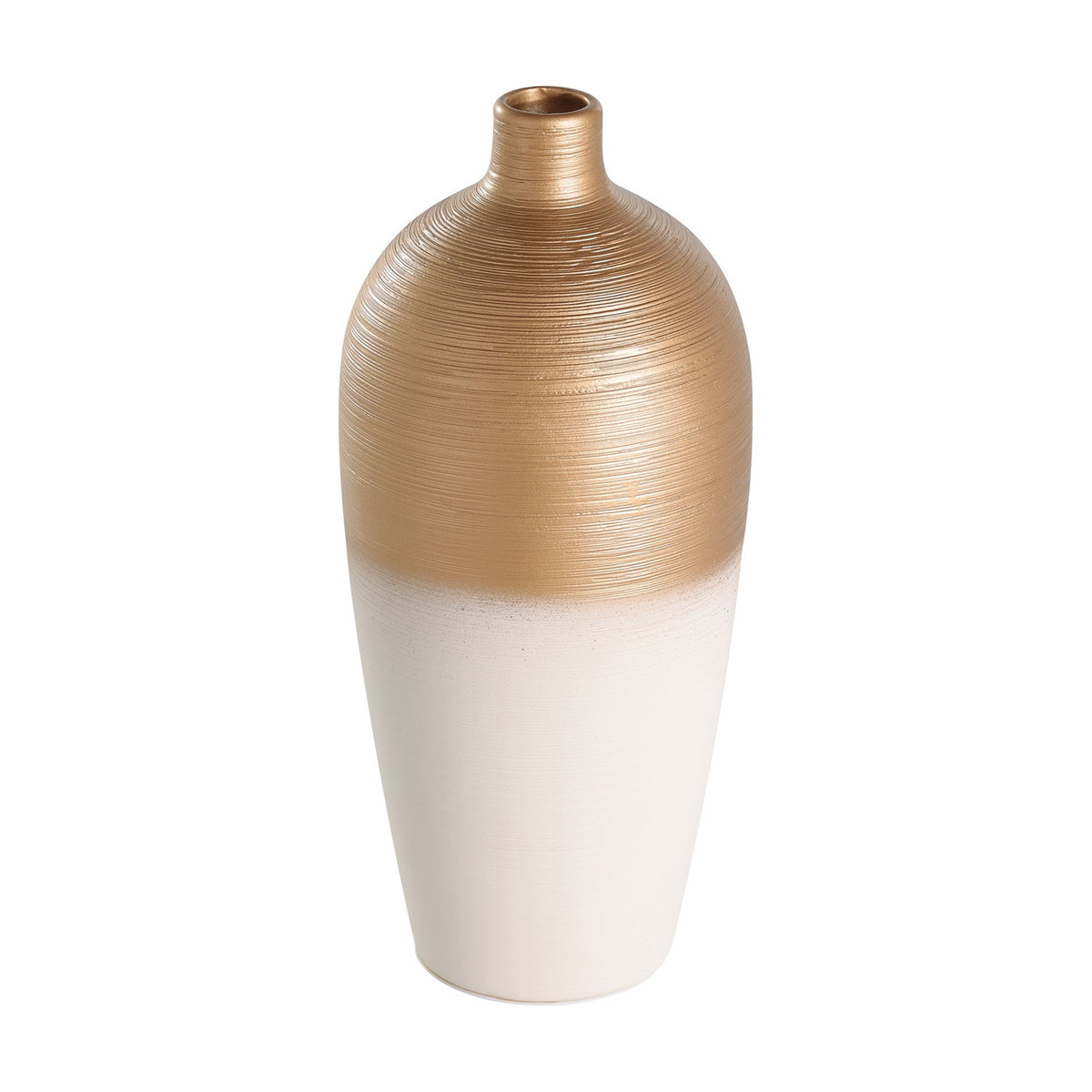 Saryksu Ceramic Vase - White & Gold