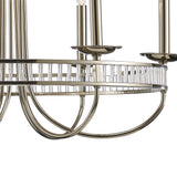 Saskia 72cm Round 6 Light Crystal Chandelier - Polished Nickel