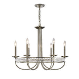 Saskia 72cm Round 6 Light Crystal Chandelier - Polished Nickel
