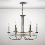 Saskia 72cm Round 6 Light Crystal Chandelier - Polished Nickel
