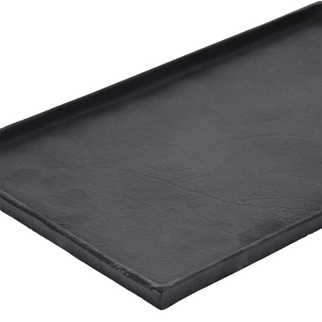 Savant Decorative Tray 30 x 17.5cm in black aluminium, a slim rectangular tray with a low raised rim and lightly textured matte surface, shown on a white background.