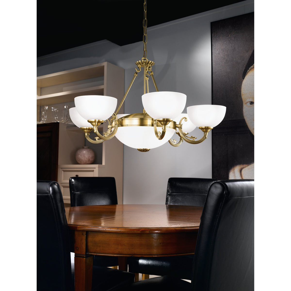 Savoy Glass 6 Light Pendant - Bronze