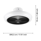Sayulita Ceiling Fan with Light - White & Black