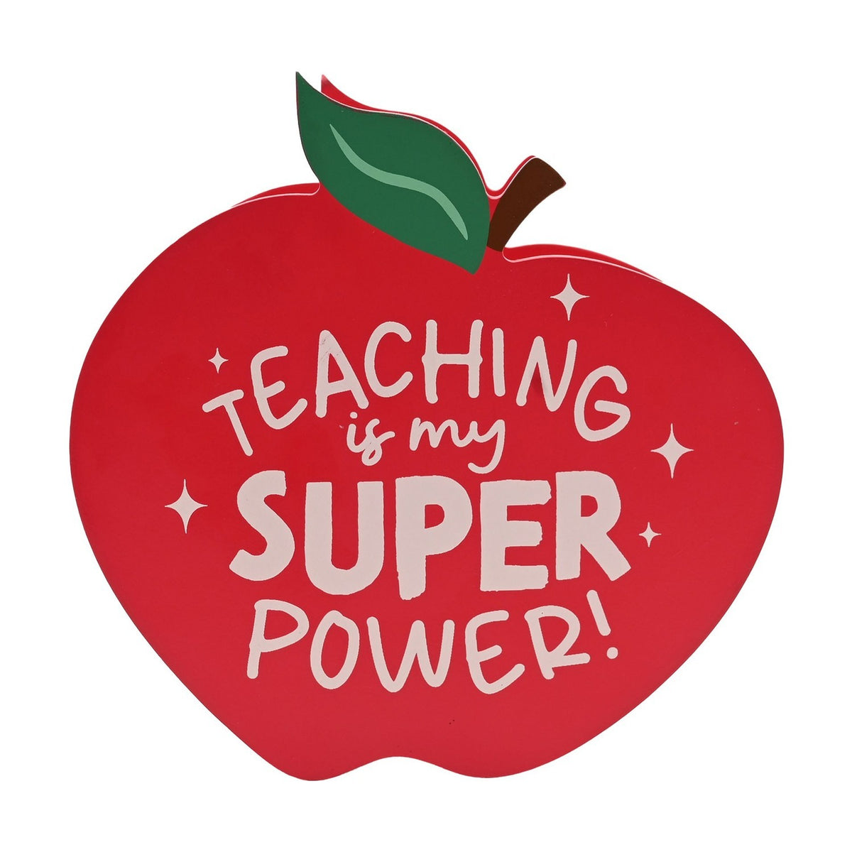 Teaching Is My Super Power Apple Teacher Wooden Pen Pot - Red
