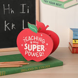 Teaching Is My Super Power Apple Teacher Wooden Pen Pot - Red