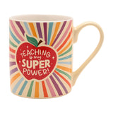 Teaching Is My Super Power Apple and Rainbow Porcelain Mug