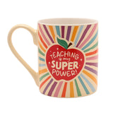 Teaching Is My Super Power Apple and Rainbow Porcelain Mug