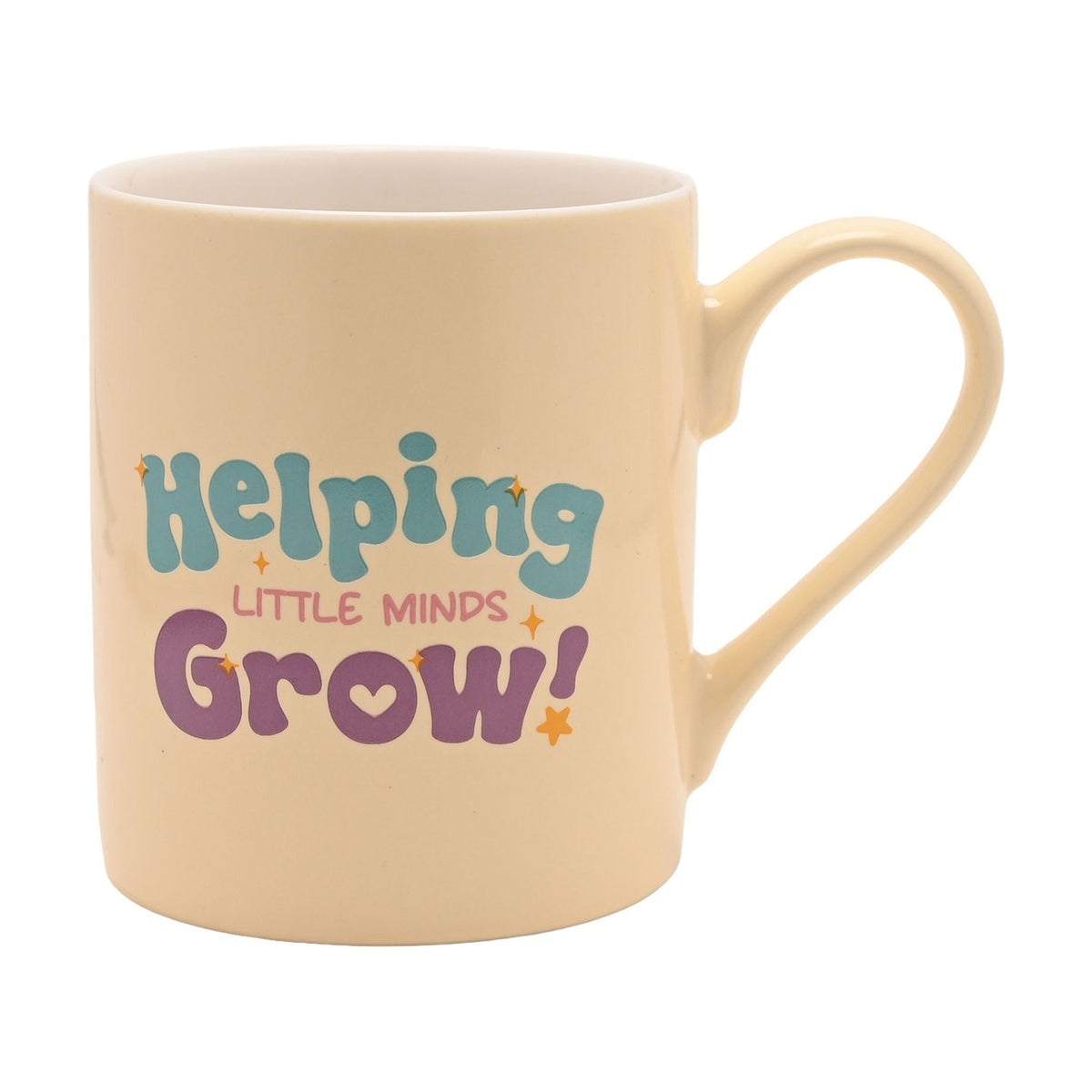 Helping Little Minds Grow Double-Sided Porcelain Mug - Cream