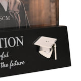 Graduation Cap Wooden Block Photo Frame 6 x 4in - Black