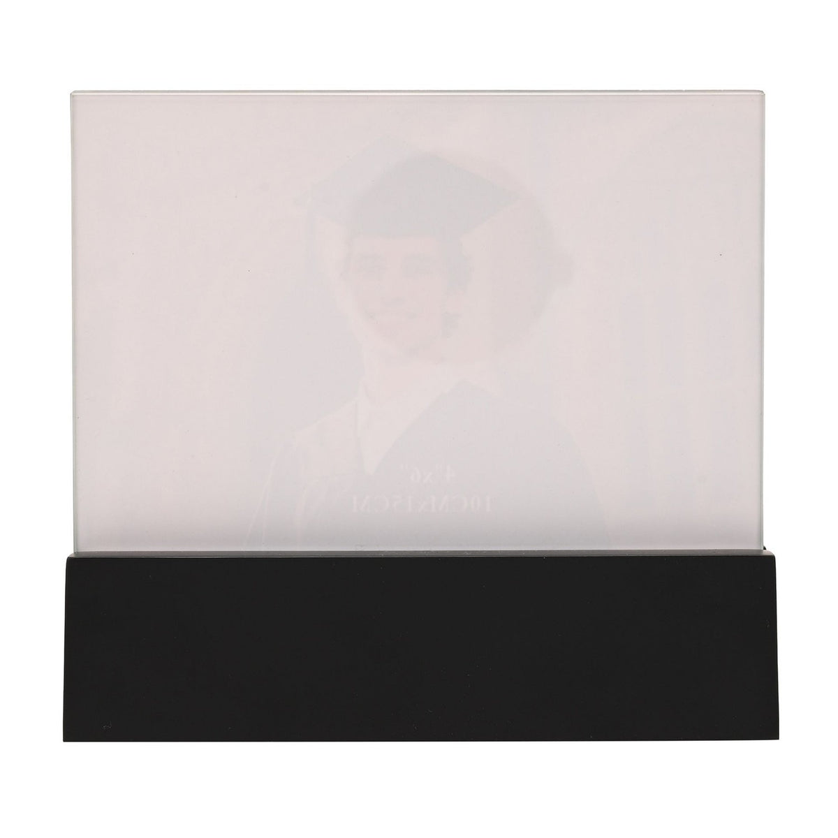 Graduation Cap Wooden Block Photo Frame 6 x 4in - Black