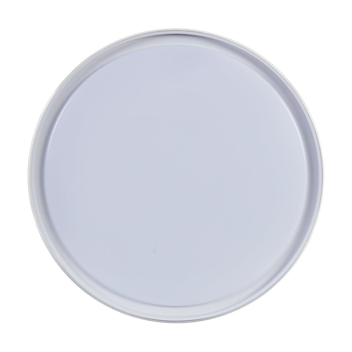 Seluci LED Flush Ceiling Light in white, round design with a white plastic diffuser framed by a ringed rim and clear outer band, shown from above on a plain white background.
