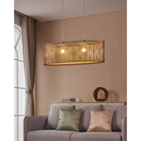 Sendero Wooden 2 Light Pendant - Satin Nickel