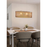 Sendero Wooden 2 Light Pendant - Satin Nickel