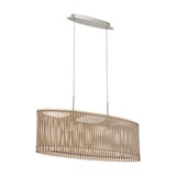 Sendero Wooden 2 Light Pendant - Satin Nickel