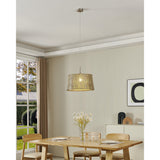 Sendero Wooden Pendant Light - Satin Nickel