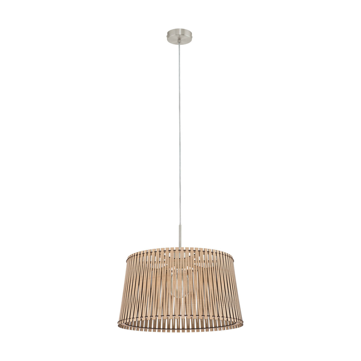 Sendero Wooden Pendant Light - Satin Nickel