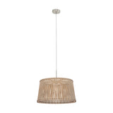 Sendero Wooden Pendant Light - Satin Nickel
