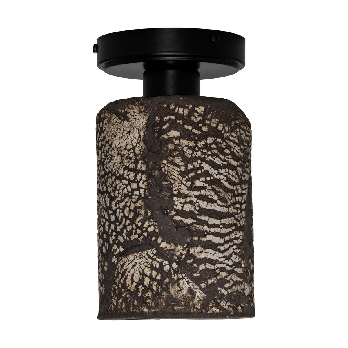 Senna Ceramic Ceiling Light - Black Clay