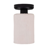 Senna Ceramic Ceiling Light - Matt White Striped