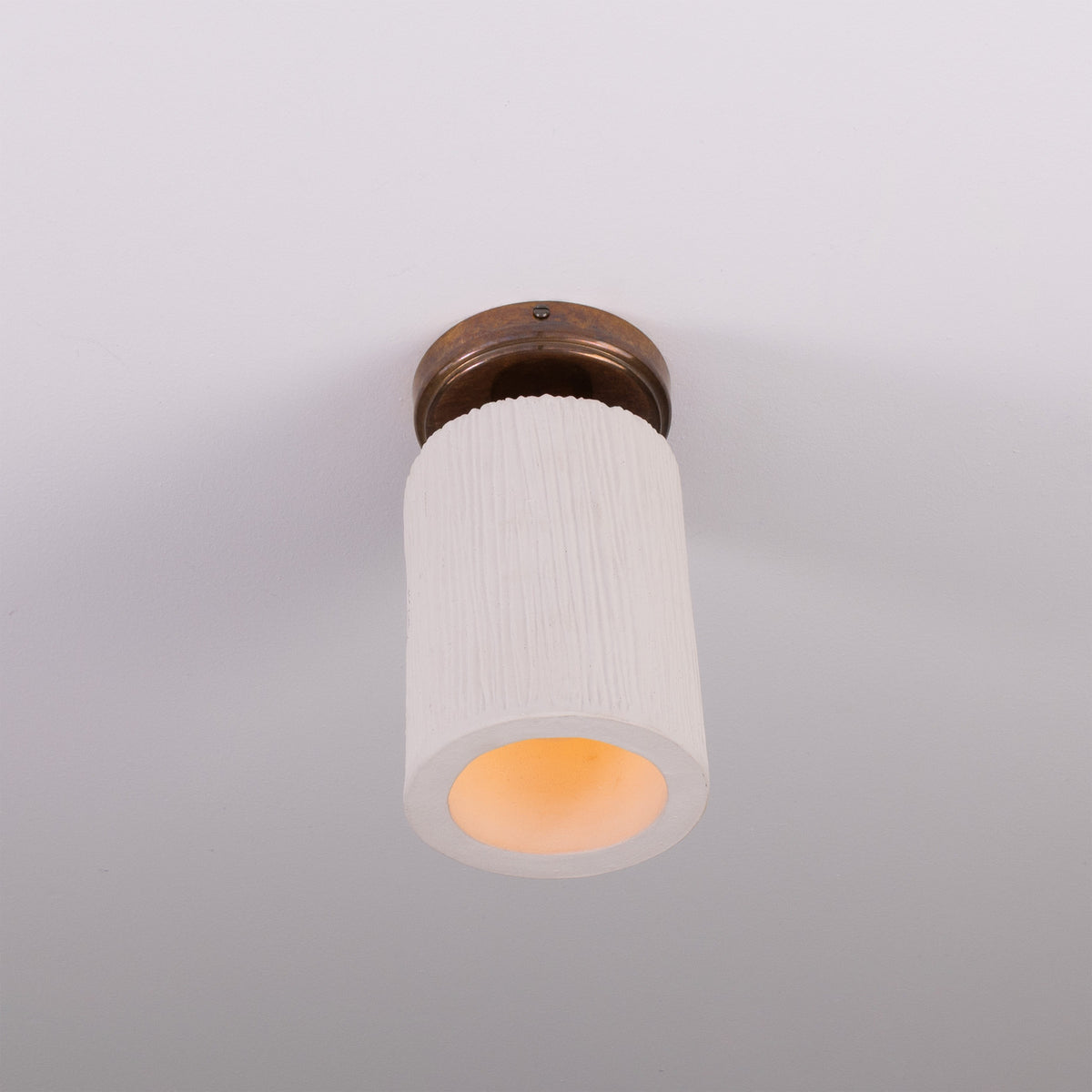Senna Ceramic Ceiling Light - Matt White Striped