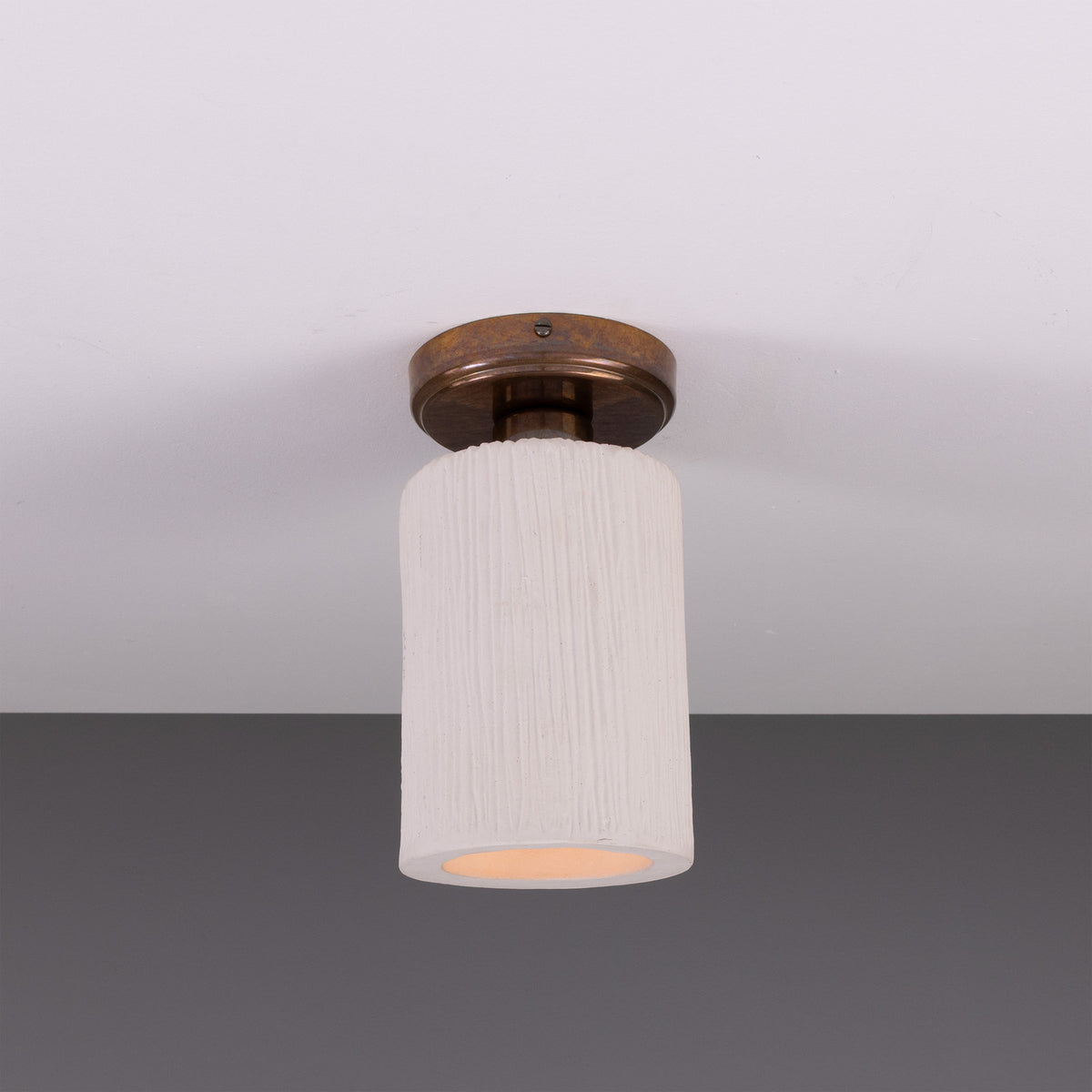 Senna Ceramic Ceiling Light - Matt White Striped