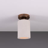 Senna Ceramic Ceiling Light - Matt White Striped