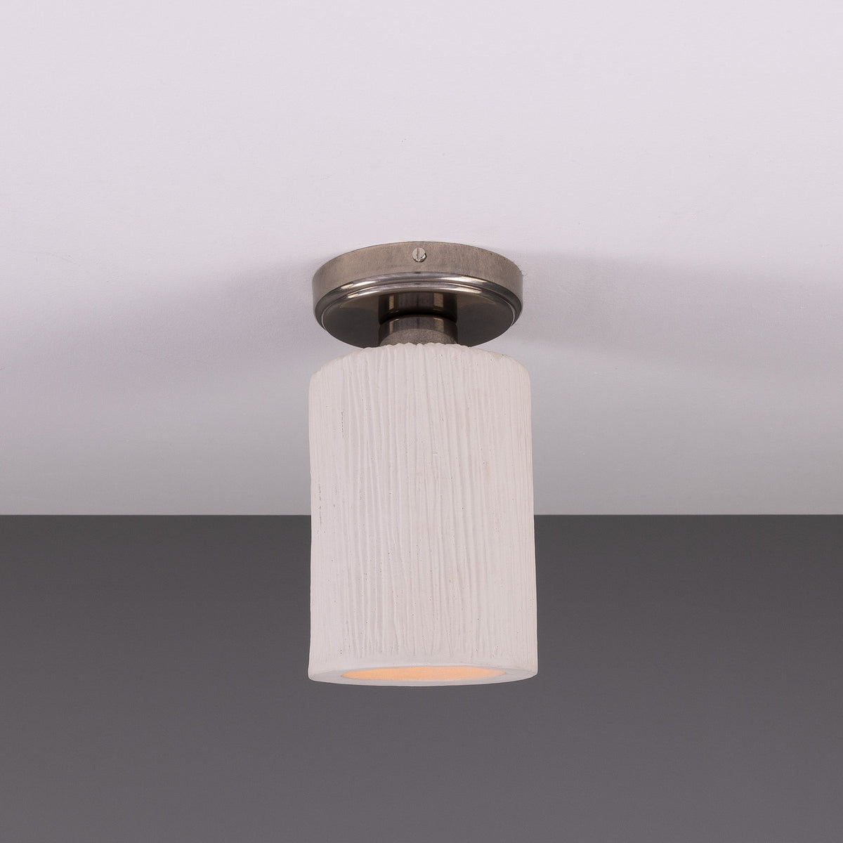 Senna Ceramic Ceiling Light - Matt White Striped