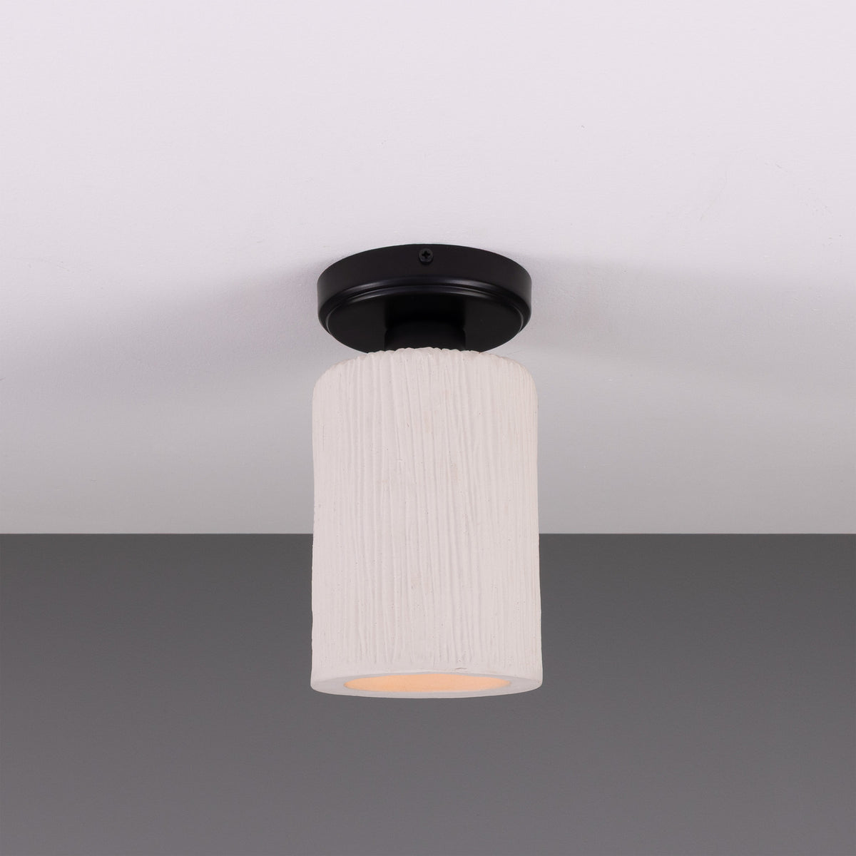 Senna Ceramic Ceiling Light - Matt White Striped