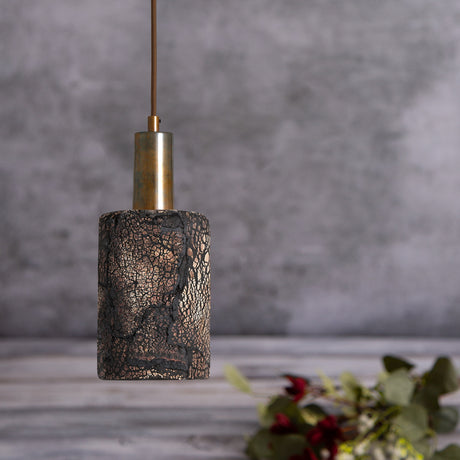 Senna Ceramic Pendant Light - Black Clay