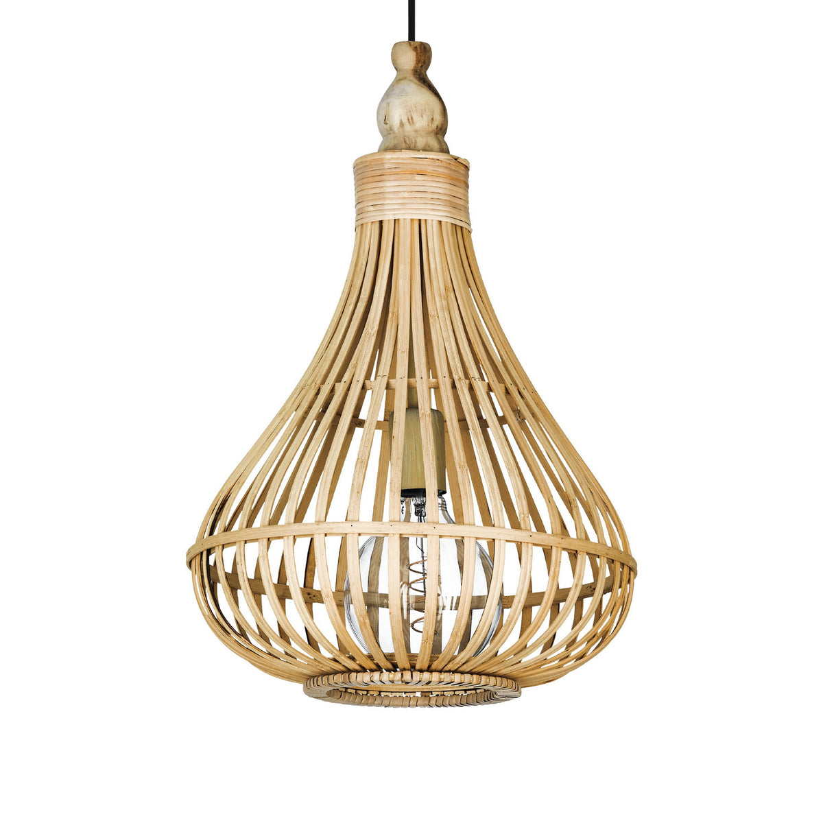 Serbanne Wooden Pendant Light 35cm - Brown