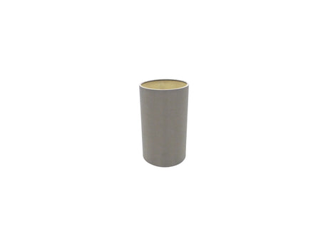 Serena Lamp Shade 12cm in taupe faux silk with a narrow cylindrical shape and gold-toned interior lining, shown on a plain white background.